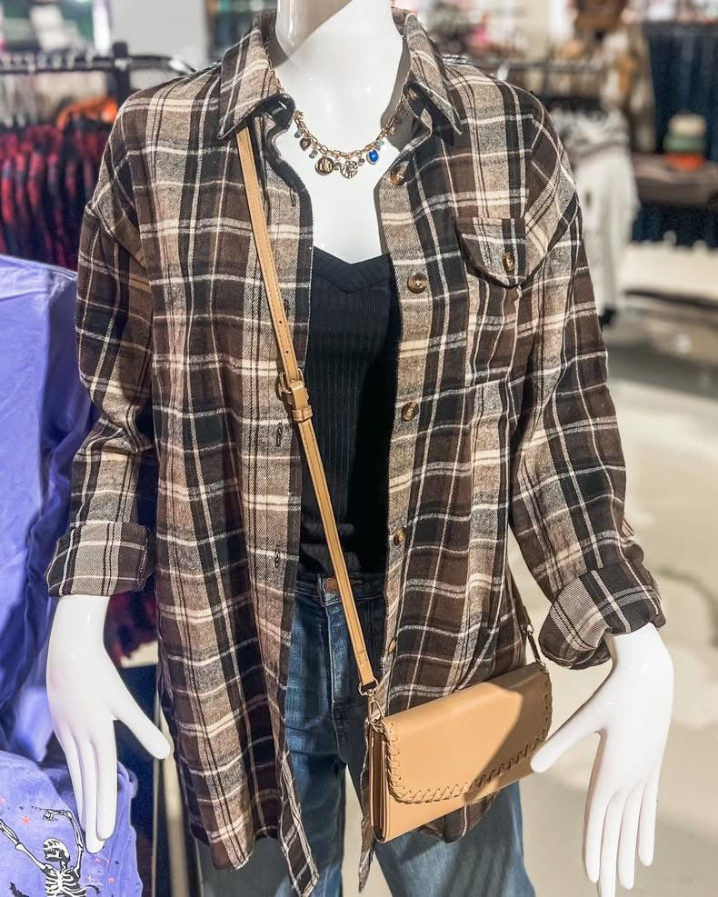 Brown Plaid Shacket