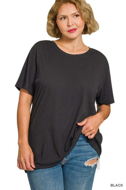 Black Not So Basic Boyfriend Tee