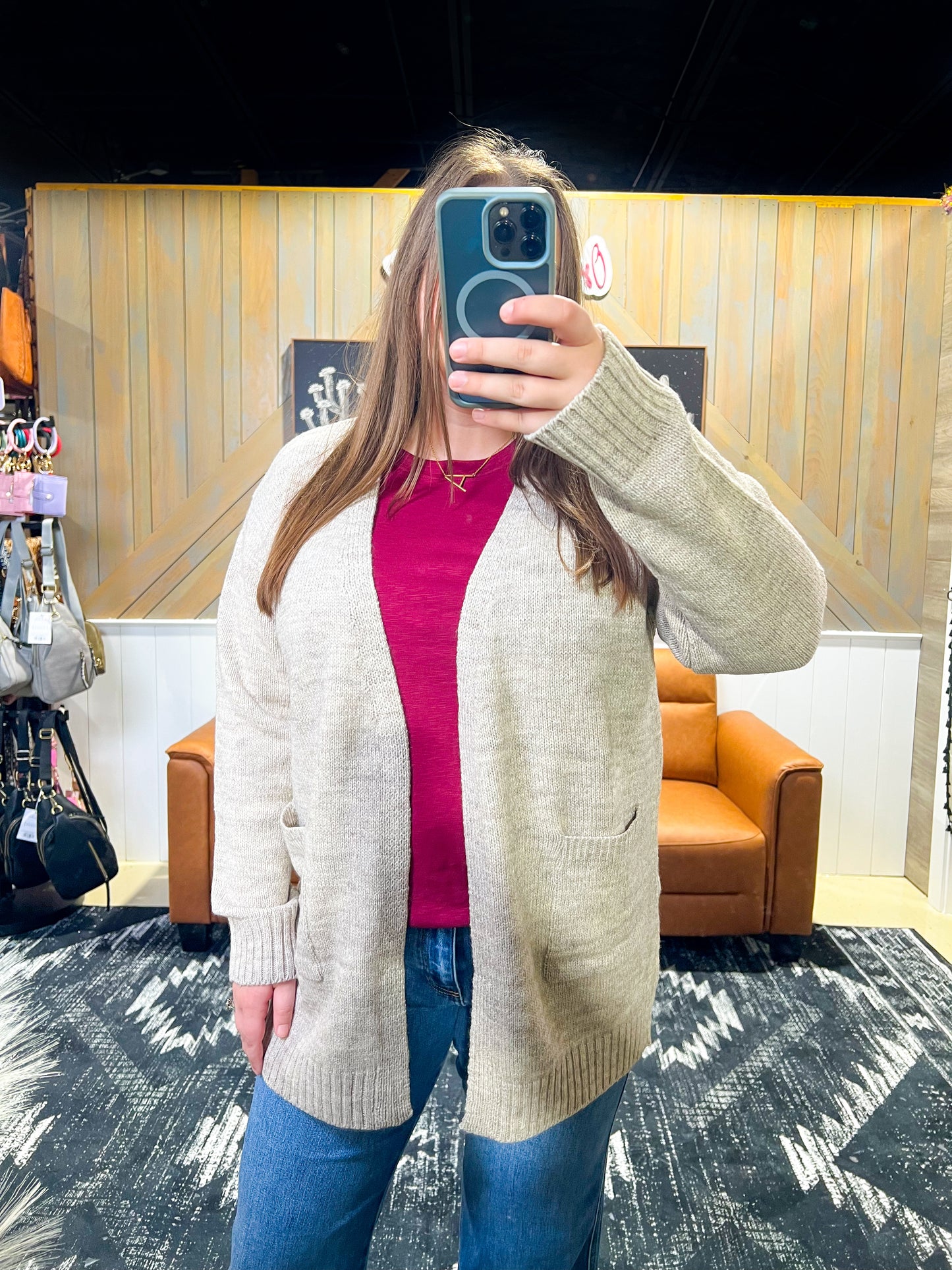 Heather Mocha Sweater Cardigan
