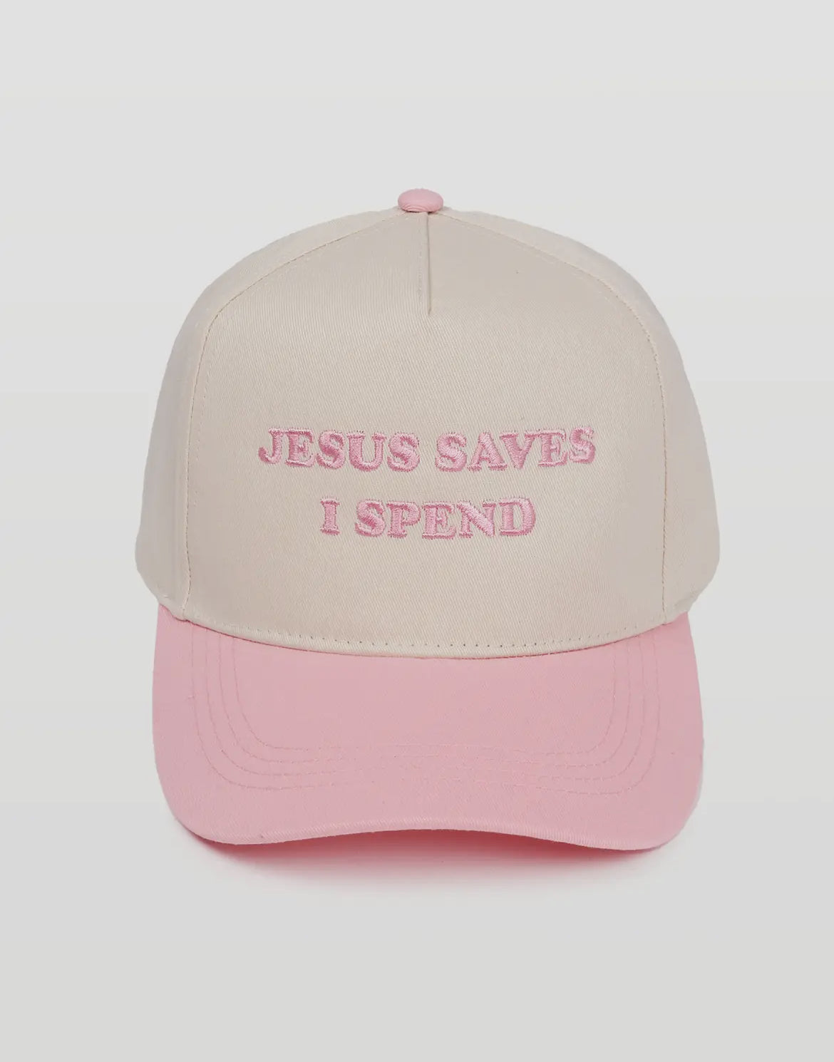 Pink Jesus Saves Embroidered Trucker Hat