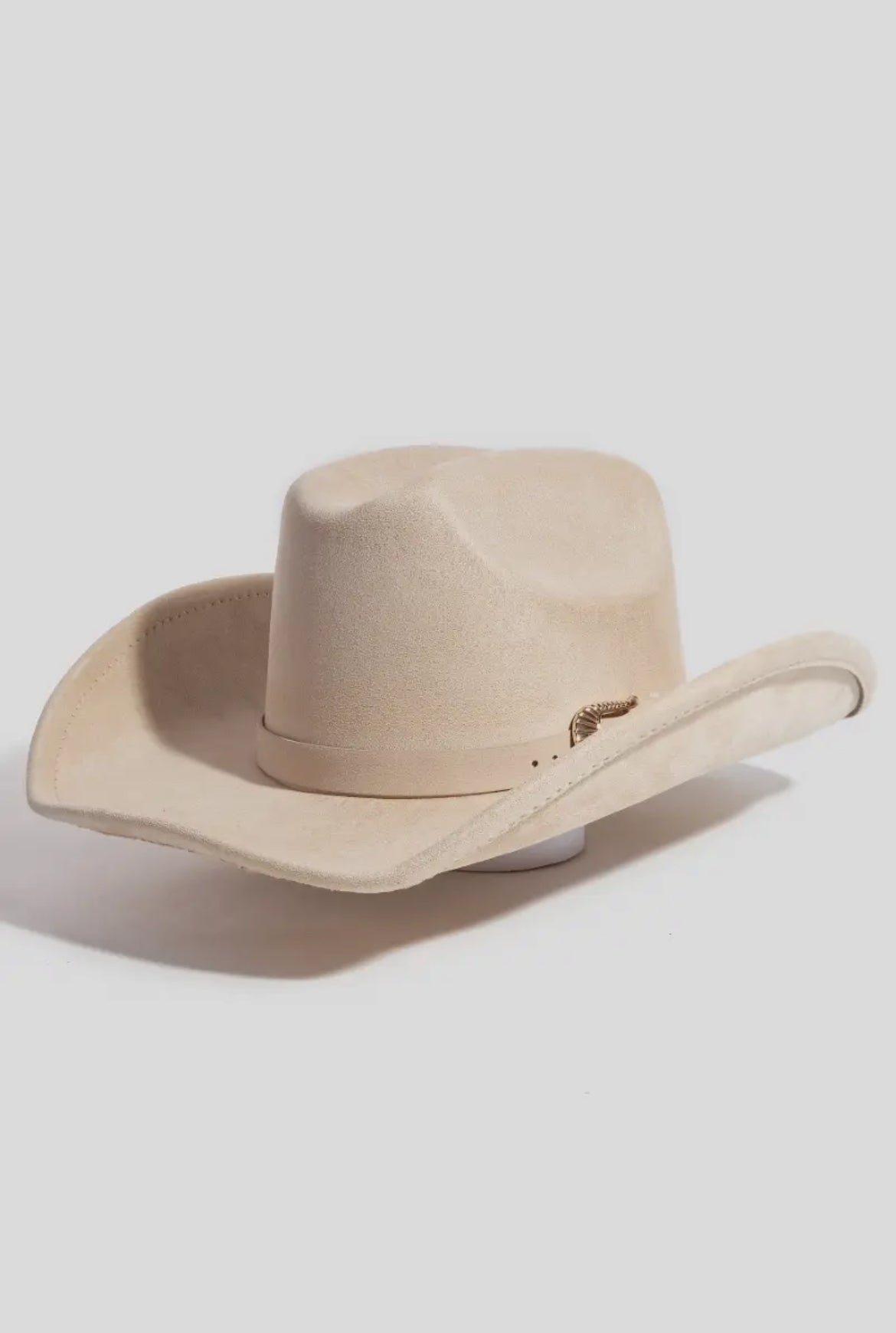 Simple Buckle Suede Cowgirl Hat