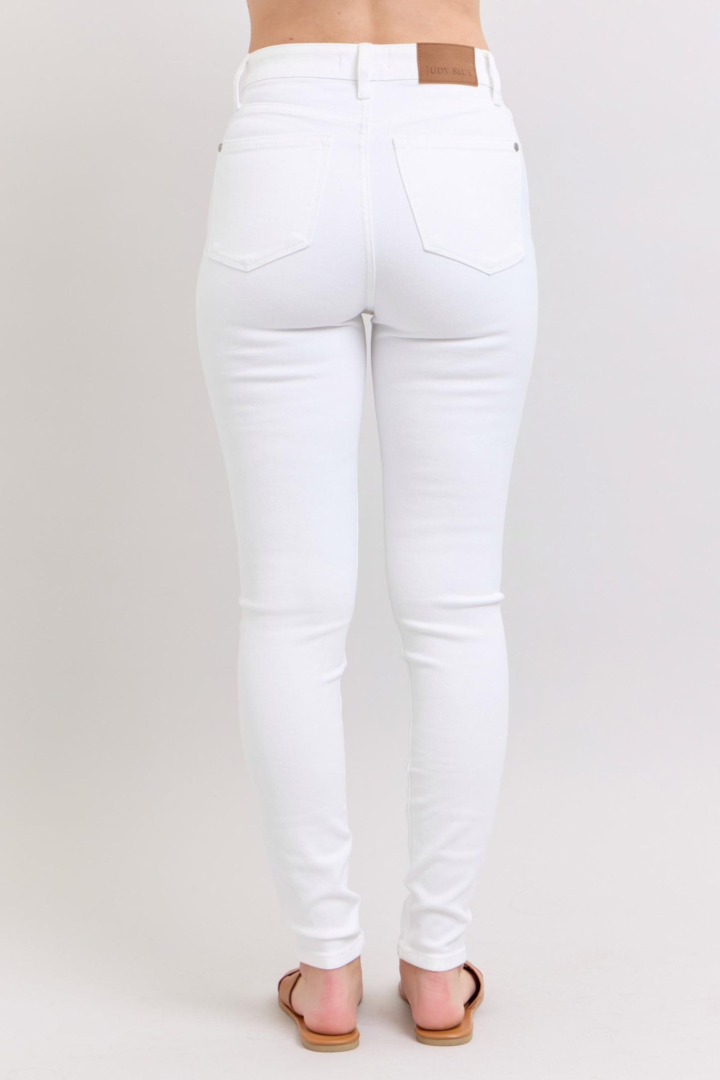 Judy Blue Nicole White High-Rise Classic Skinny Jeans (JB 82661)