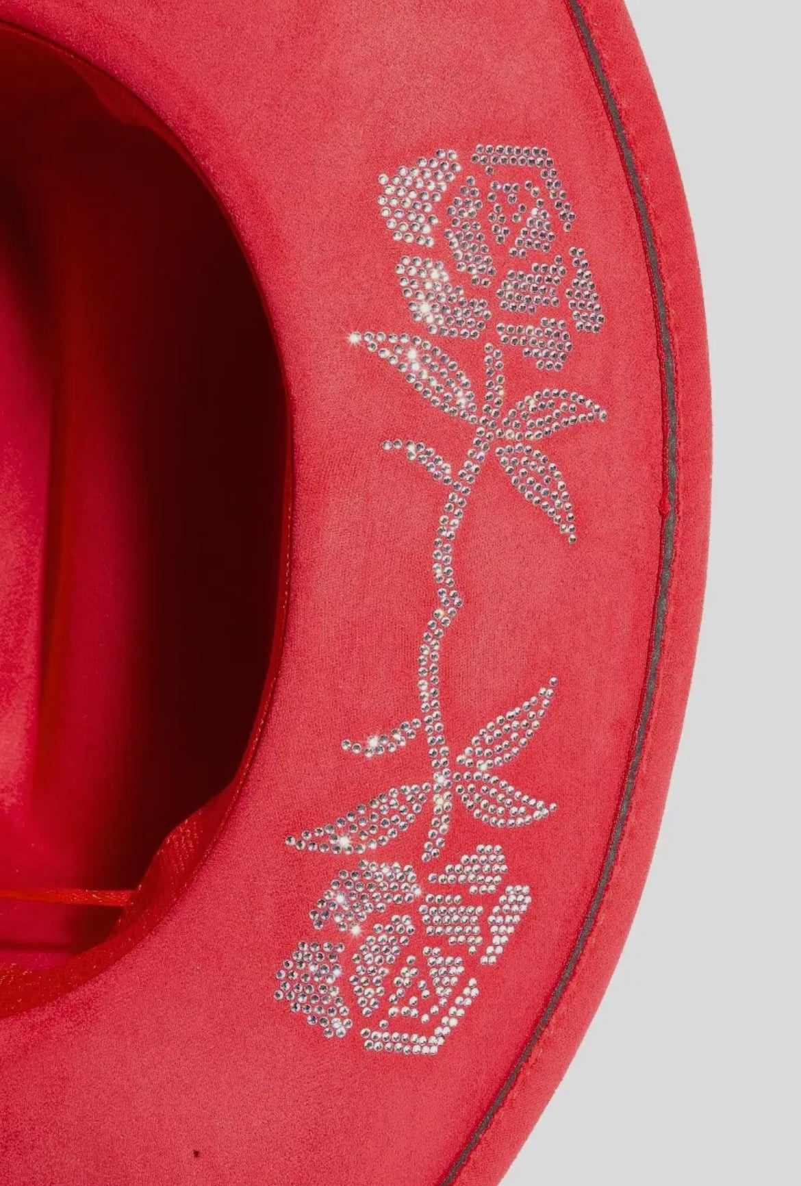 Red Rhinestone Roses Cowgirl Hat