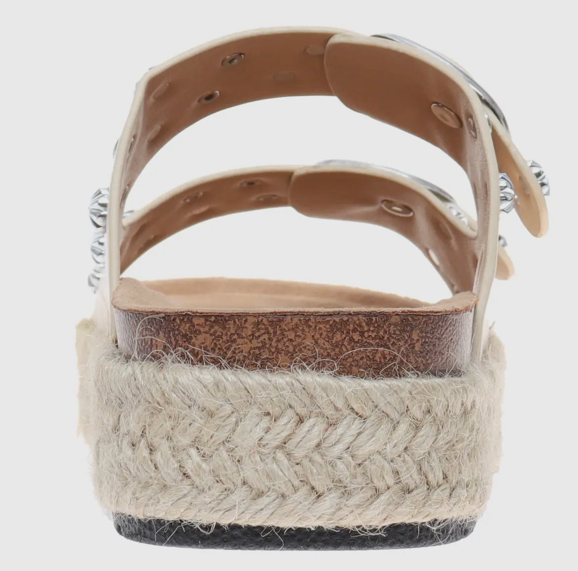 Nude Club Studded Platform Espadrilles Slides