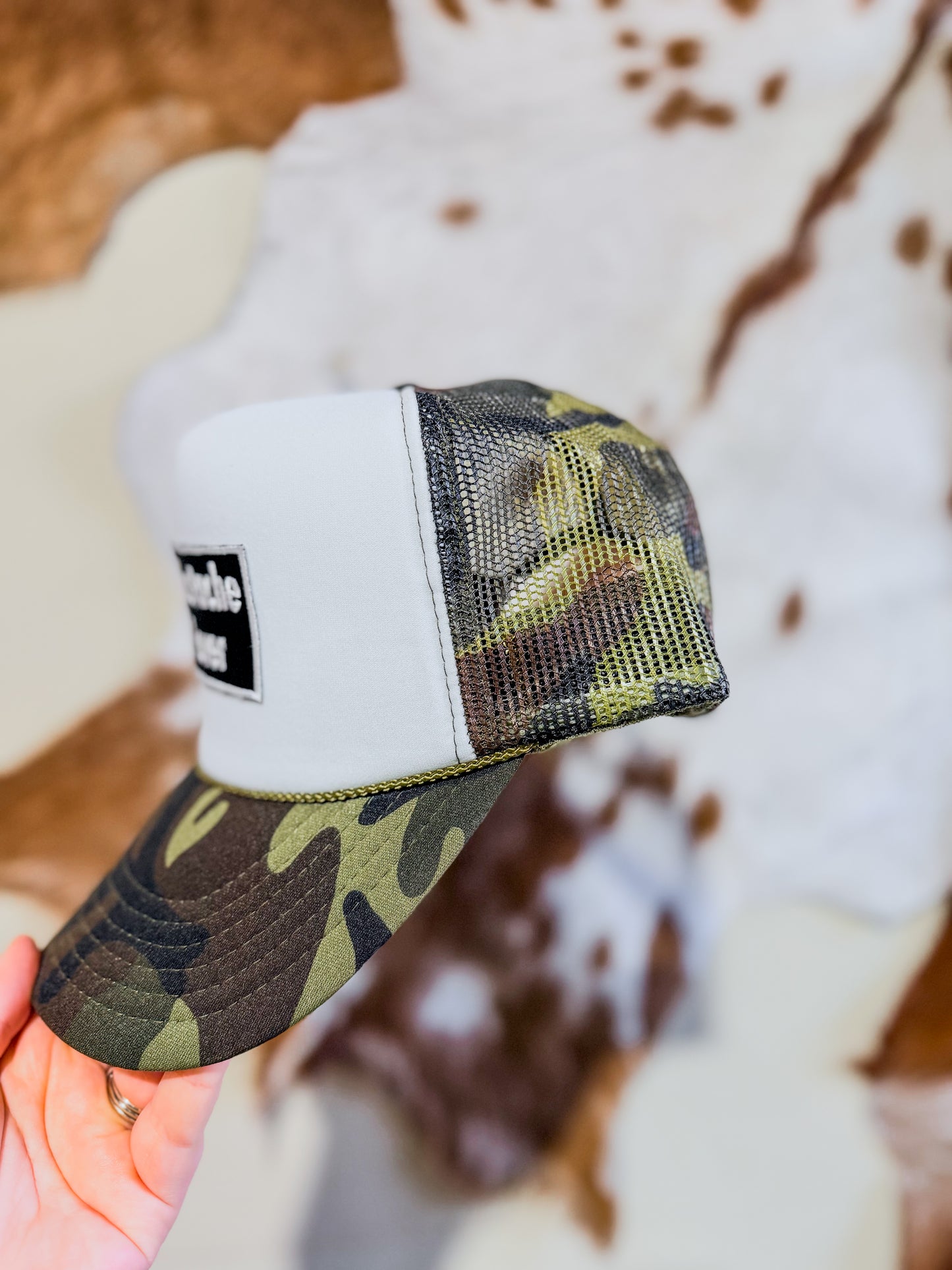 Mustache Lover Camo Trucker Hat