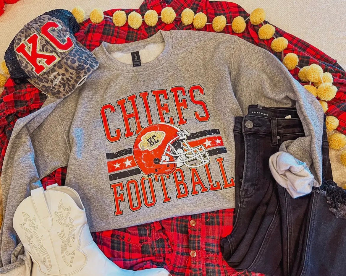 Grey Chiefs Football Varsity Crewneck Sweatshirt