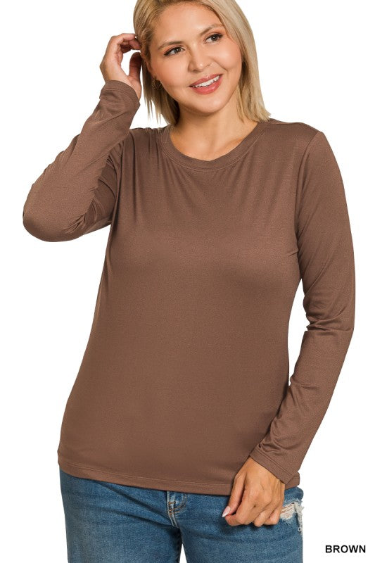 Brown Microfiber Long Sleeve