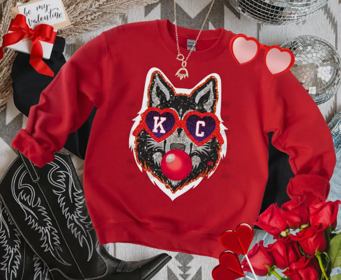 KC Wolf Bubble Crewneck Sweatshirt