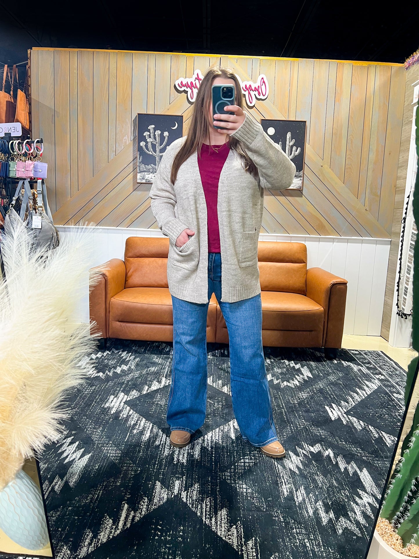 Heather Mocha Sweater Cardigan