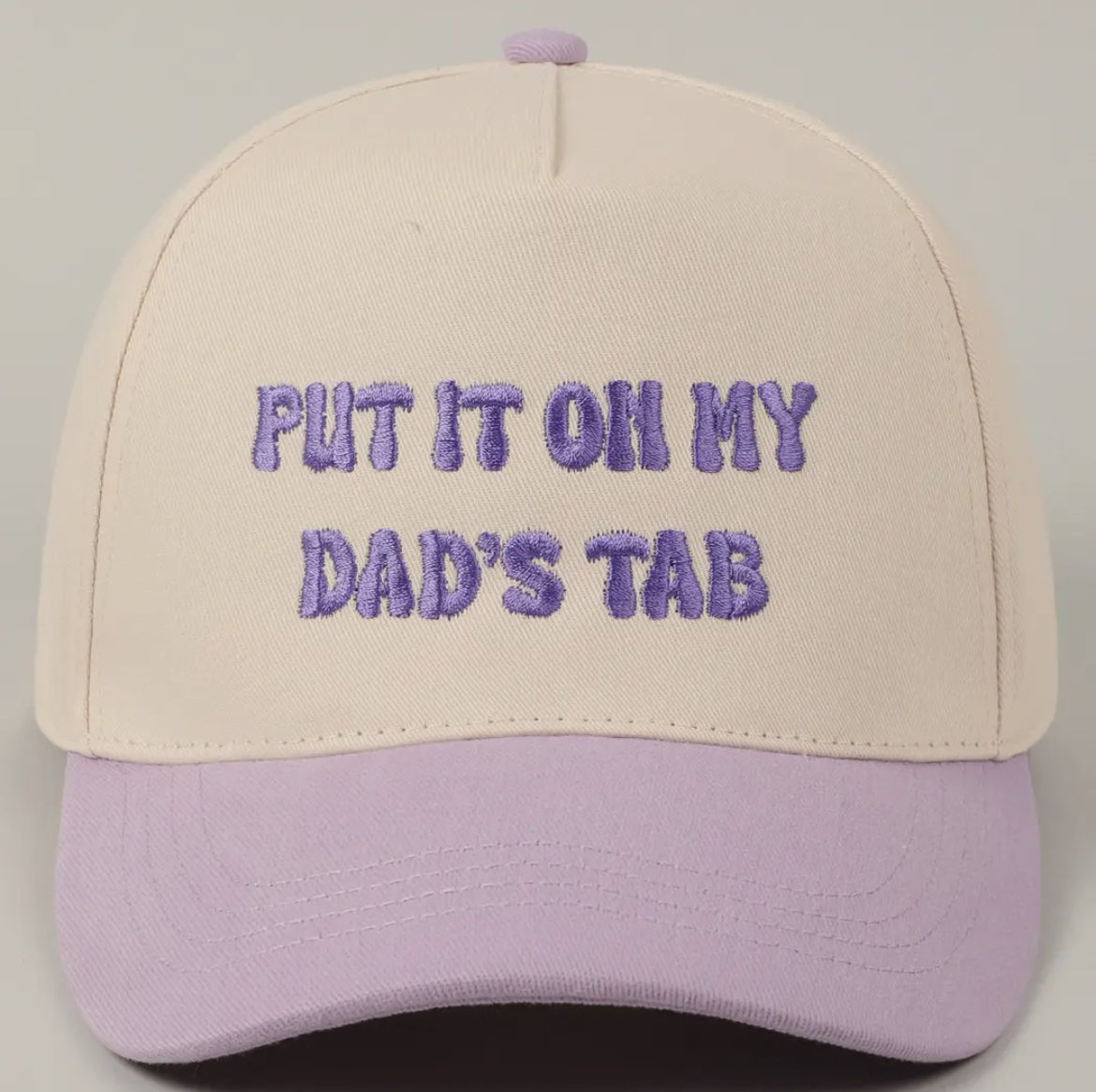 Lavender Put It On Dad’s Tab Embroidered Trucker Hat