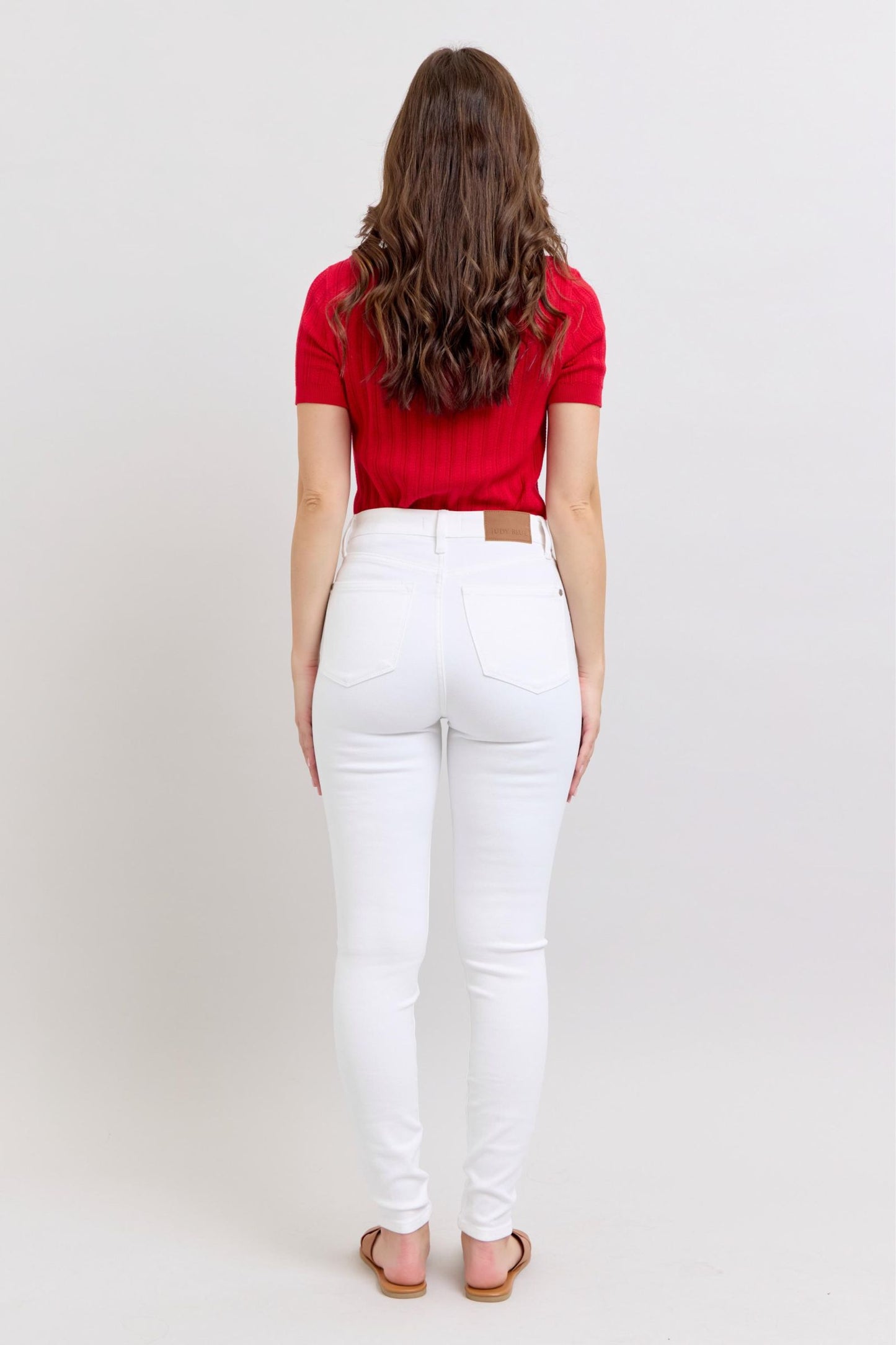 Judy Blue Nicole White High-Rise Classic Skinny Jeans (JB 82661)