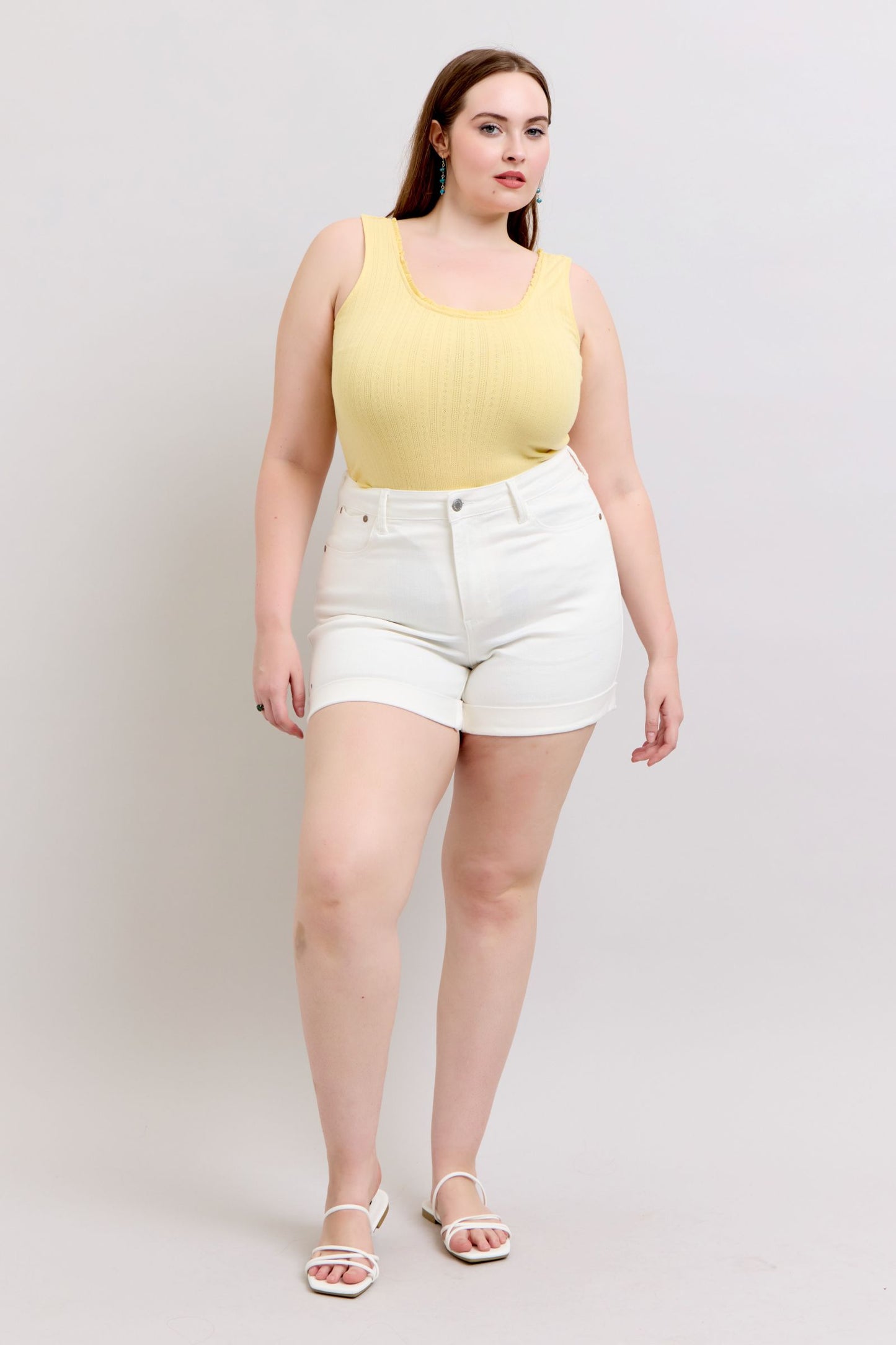 2XL Judy Blue Maggie White High-Rise Denim Shorts (JB 150305)