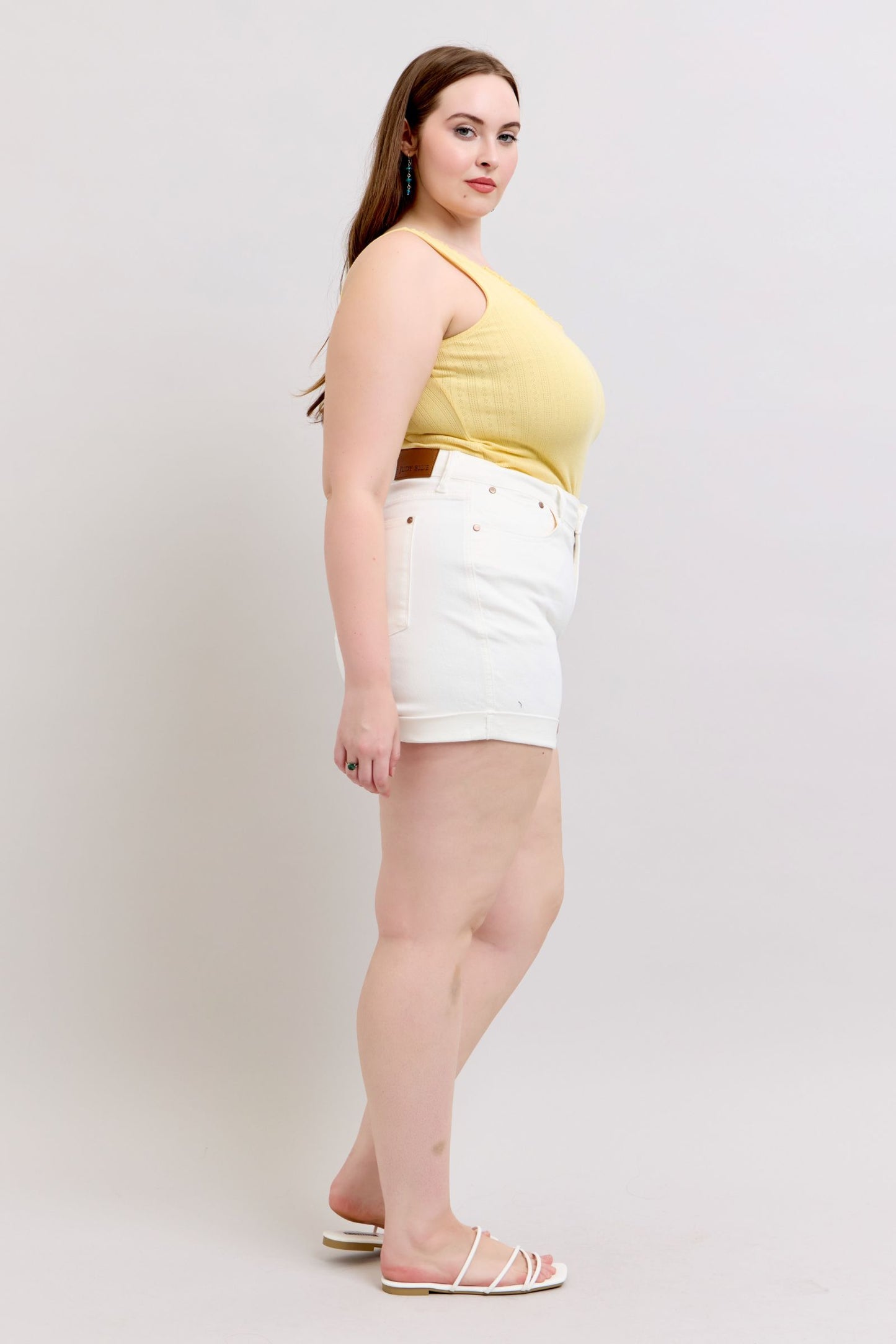 2XL Judy Blue Maggie White High-Rise Denim Shorts (JB 150305)