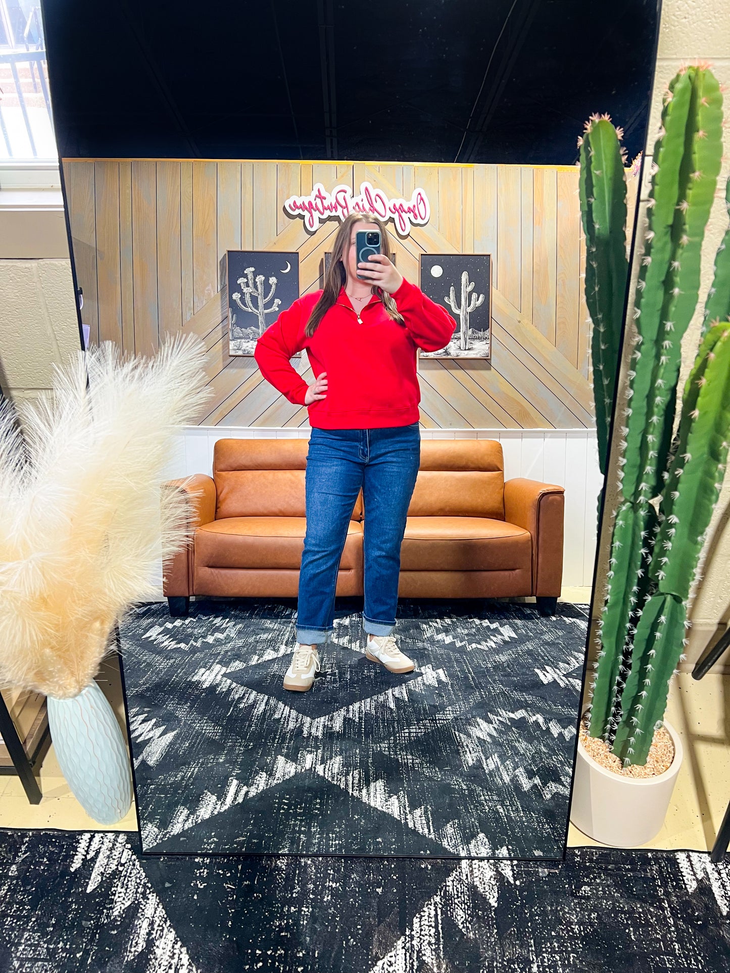 Ruby Red Fleece 1/4 Zip Pullover