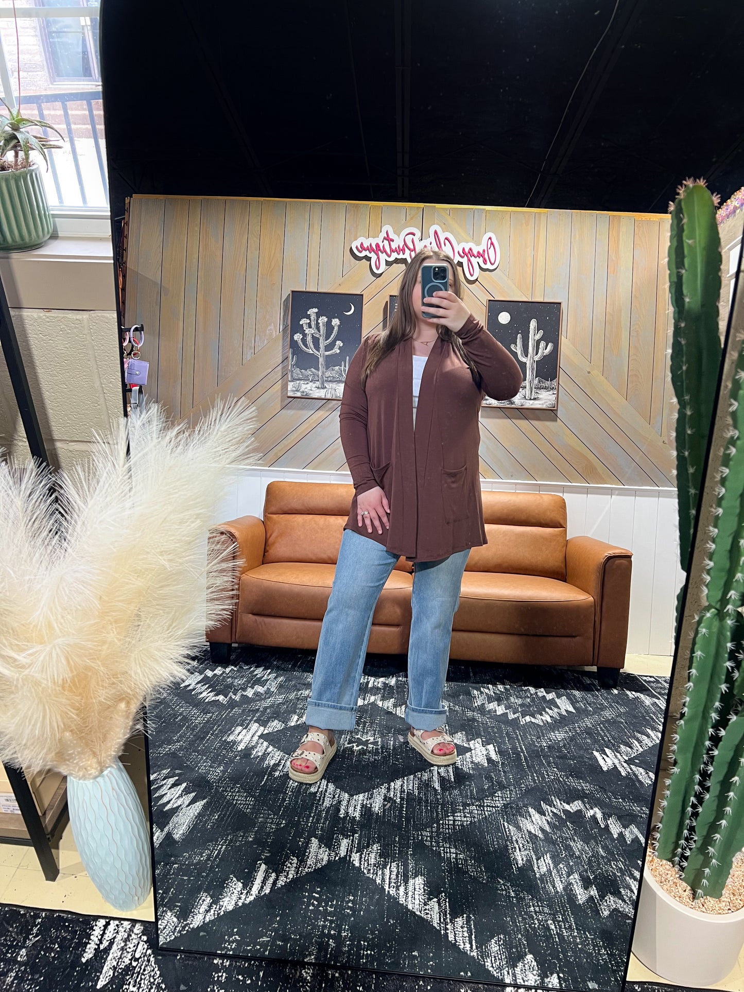 Brown Lightweight Slouchy Cardigan