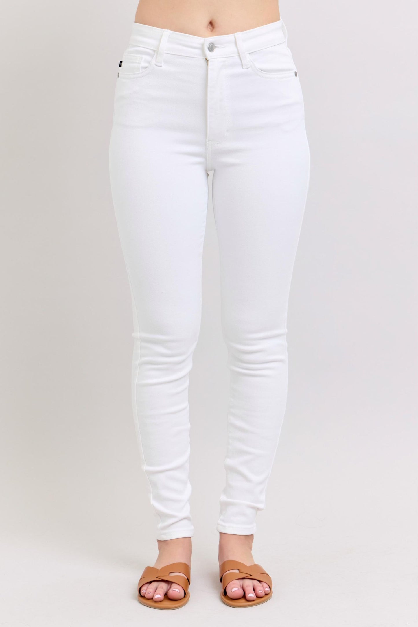Judy Blue Nicole White High-Rise Classic Skinny Jeans (JB 82661)
