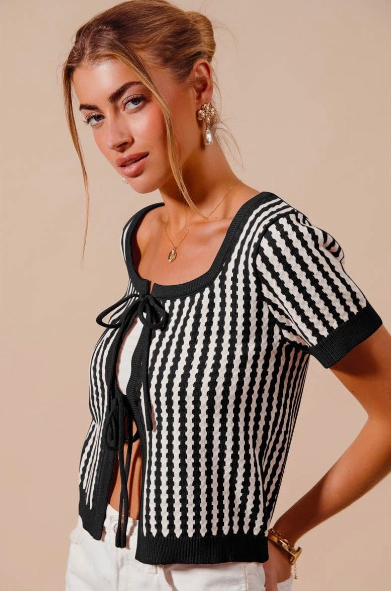 Monroe Tie Front Knit Top
