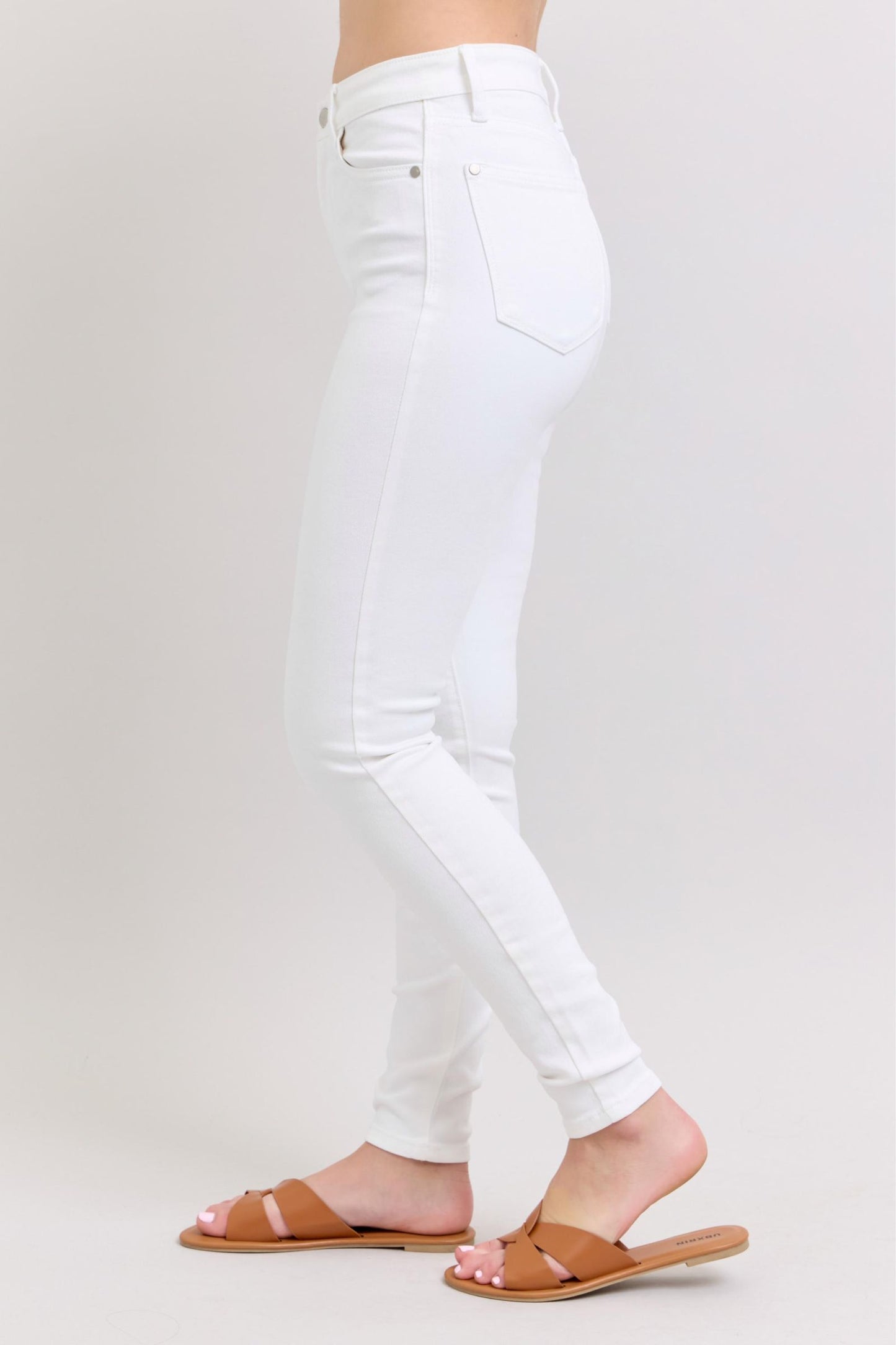 Judy Blue Nicole White High-Rise Classic Skinny Jeans (JB 82661)