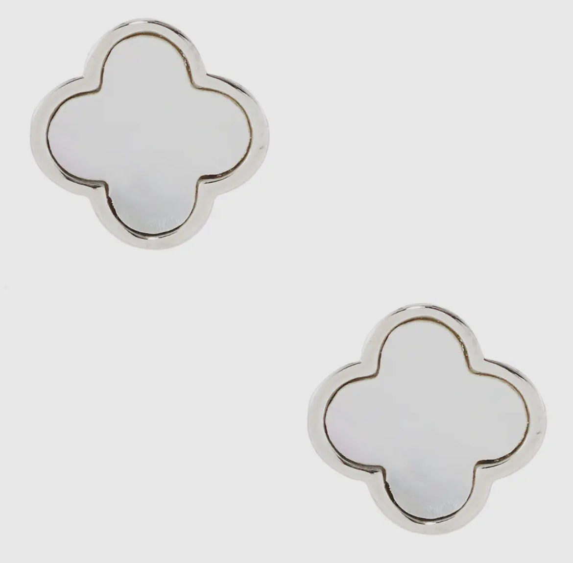 Enamel Clover Stud Earrings