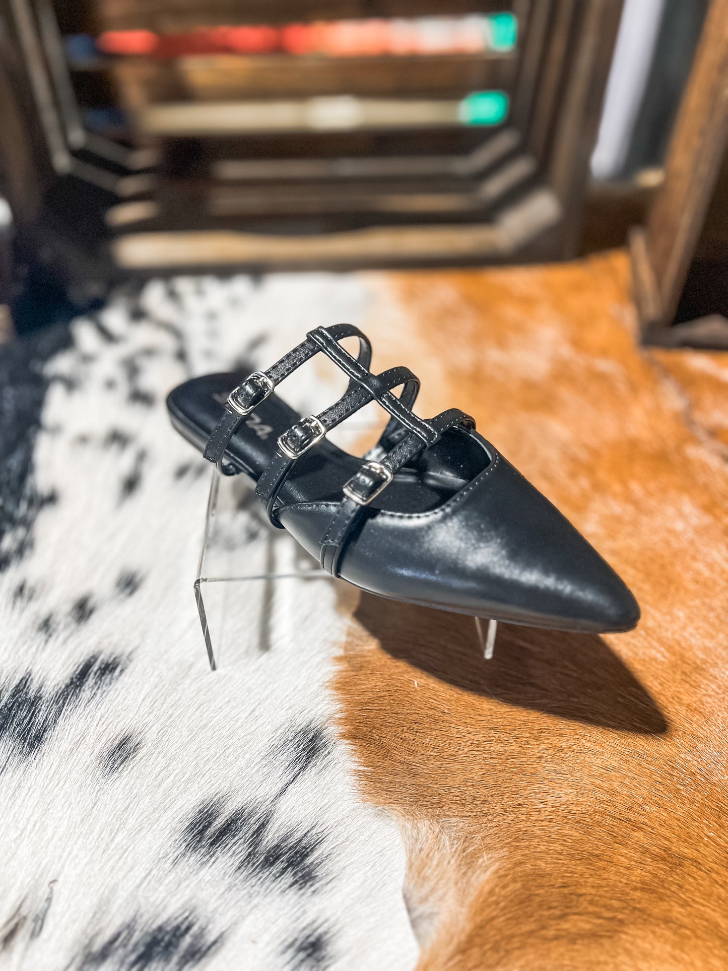 Elkie Black Slingback Shoes