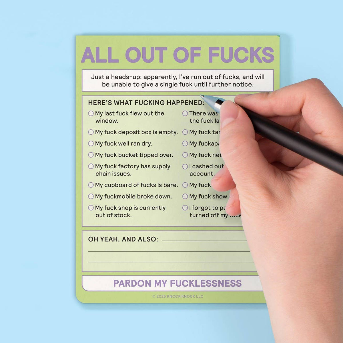 All Out of F*cks Nifty Note