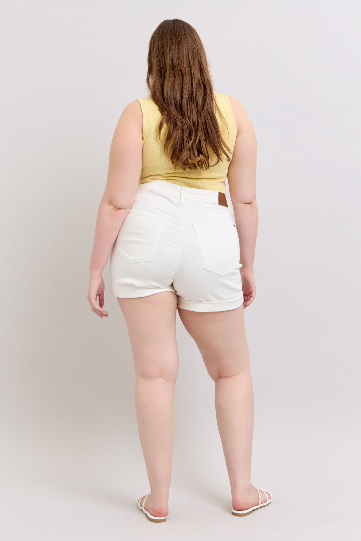 2XL Judy Blue Maggie White High-Rise Denim Shorts (JB 150305)