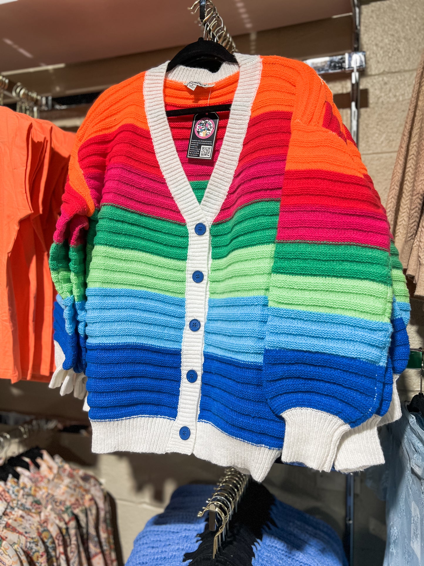 Vibrant Stripes Colorful Cardigan