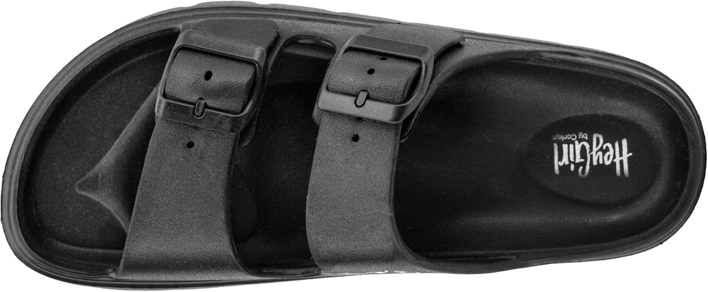 Corkys Cabana Black Rubber Platform Slides