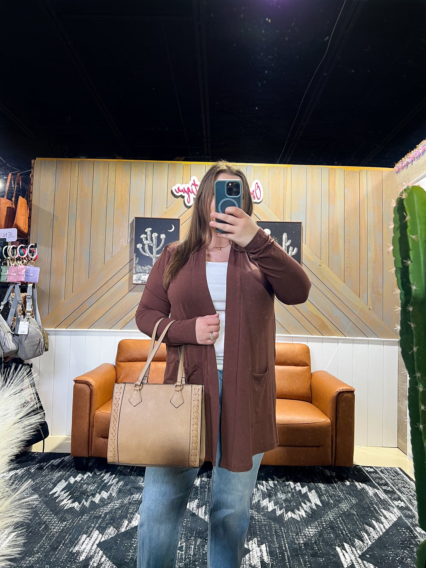 Brown Lightweight Slouchy Cardigan