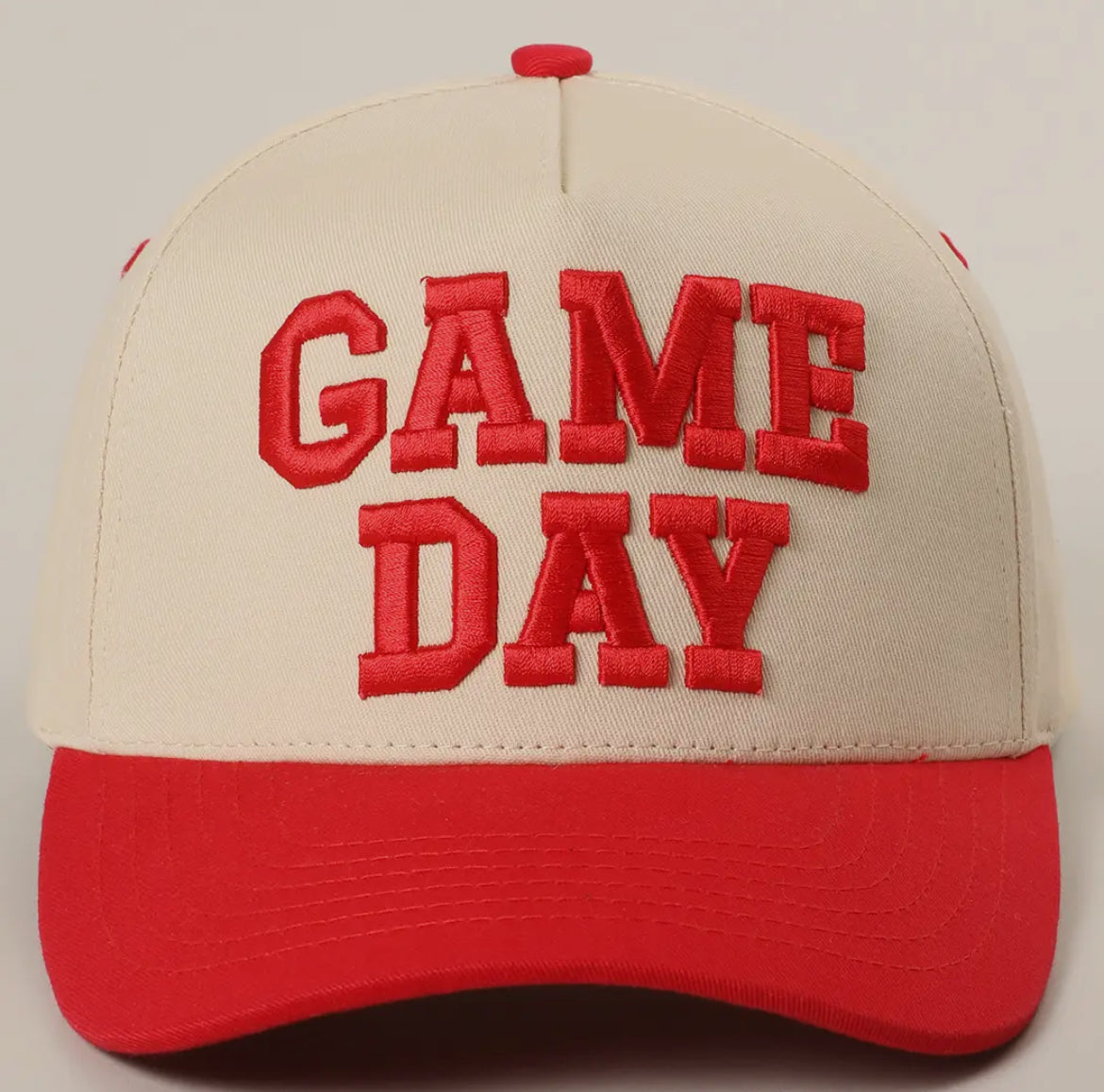 Red Game Day Embroidered Trucker Hat