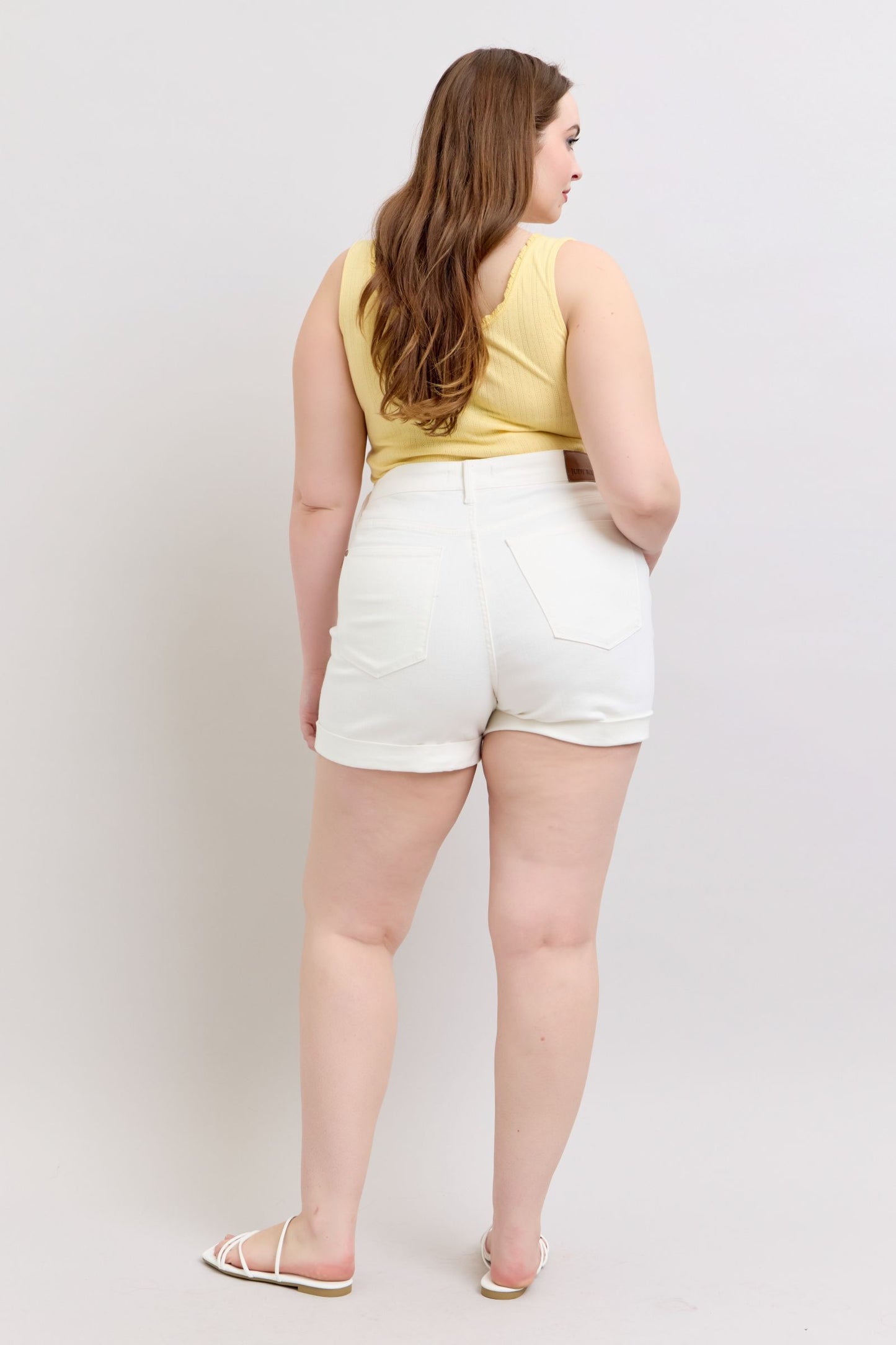 2XL Judy Blue Maggie White High-Rise Denim Shorts (JB 150305)