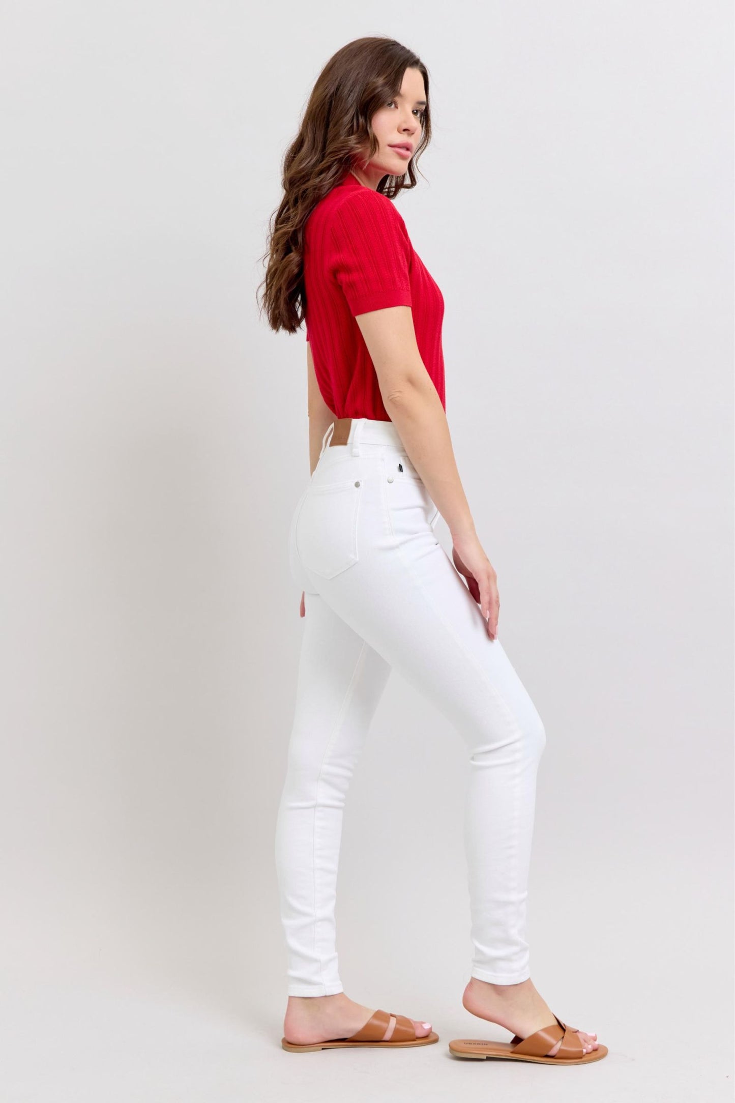 Judy Blue Nicole White High-Rise Classic Skinny Jeans (JB 82661)