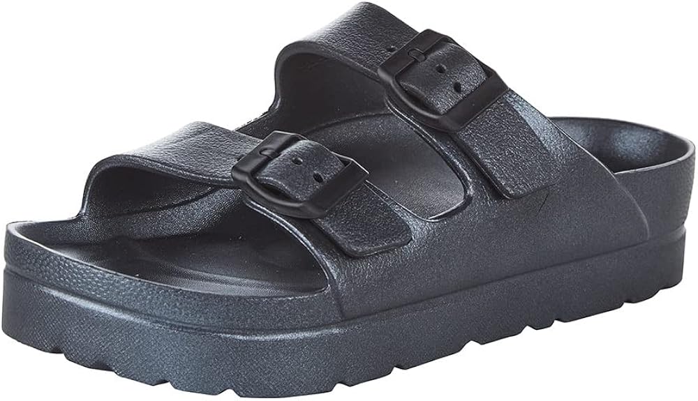 Corkys Cabana Black Rubber Platform Slides