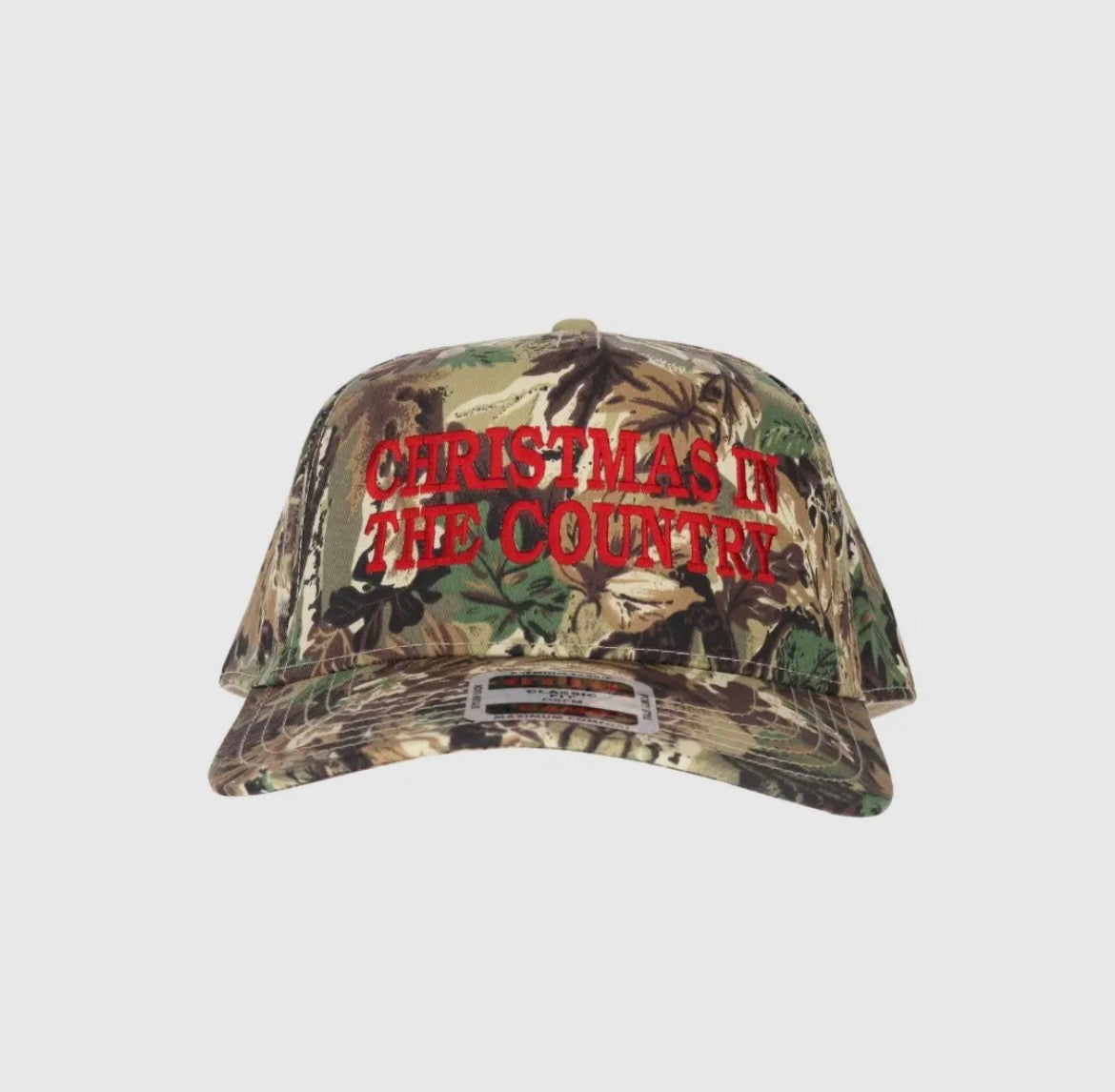 Christmas in the Country Camo Embroidered Trucker Hat