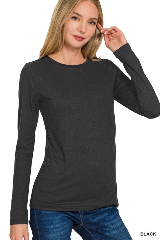 Black Microfiber Long Sleeve