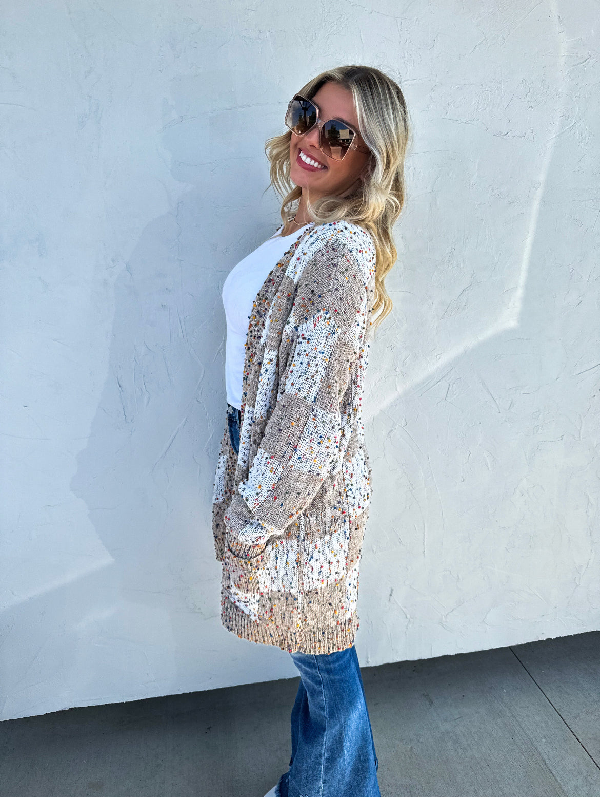 Miley Dot Checkered Cardigan