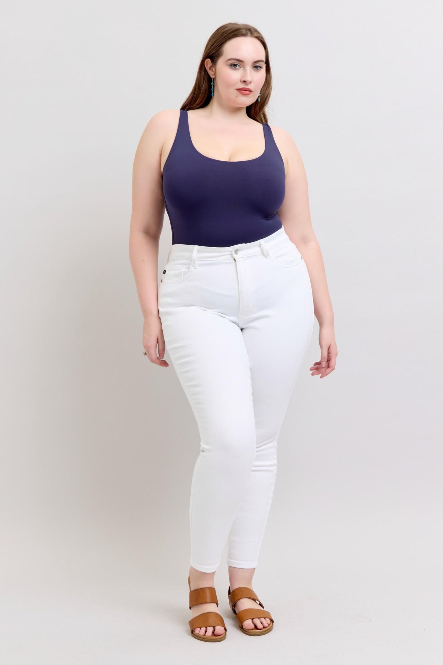 Judy Blue Nicole White High-Rise Classic Skinny Jeans (JB 82661)