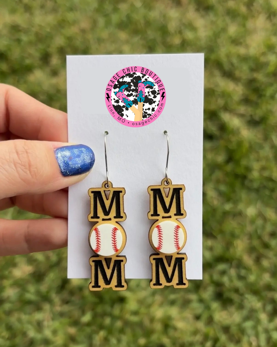 Baseball Mom Dangle Earrings