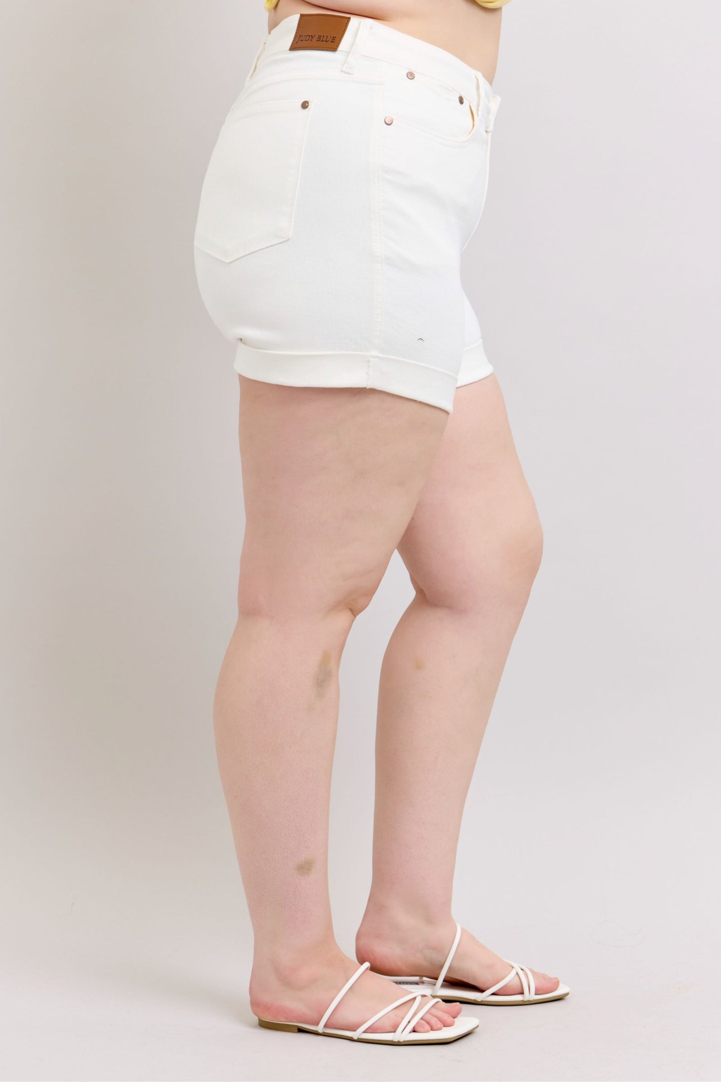 2XL Judy Blue Maggie White High-Rise Denim Shorts (JB 150305)