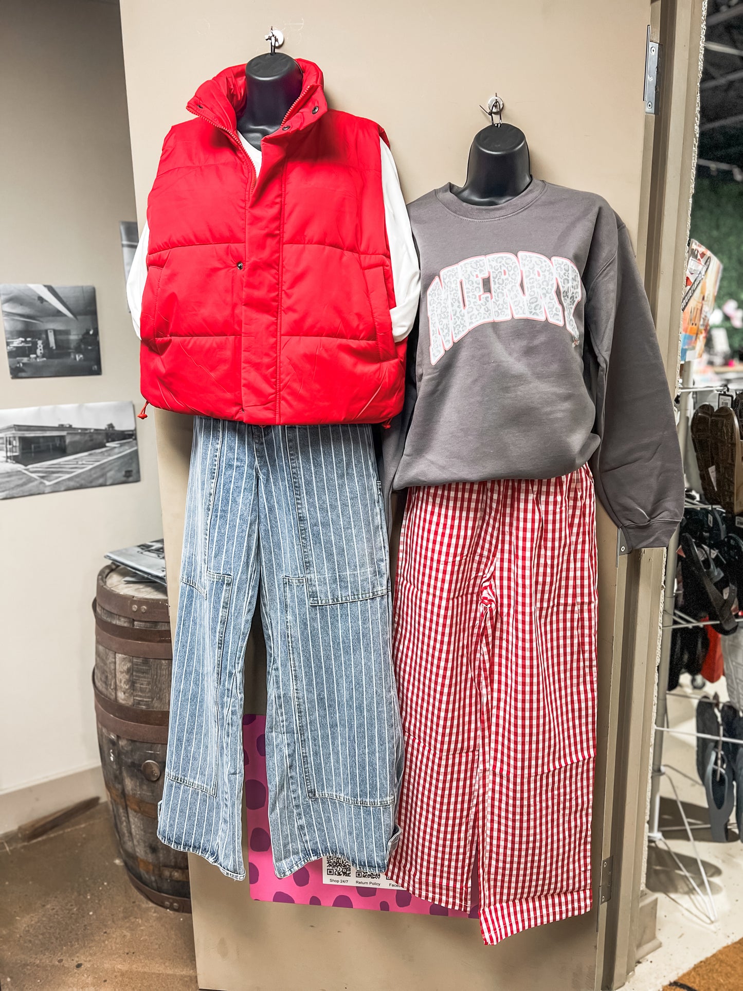 Red Plaid Boxer Pants