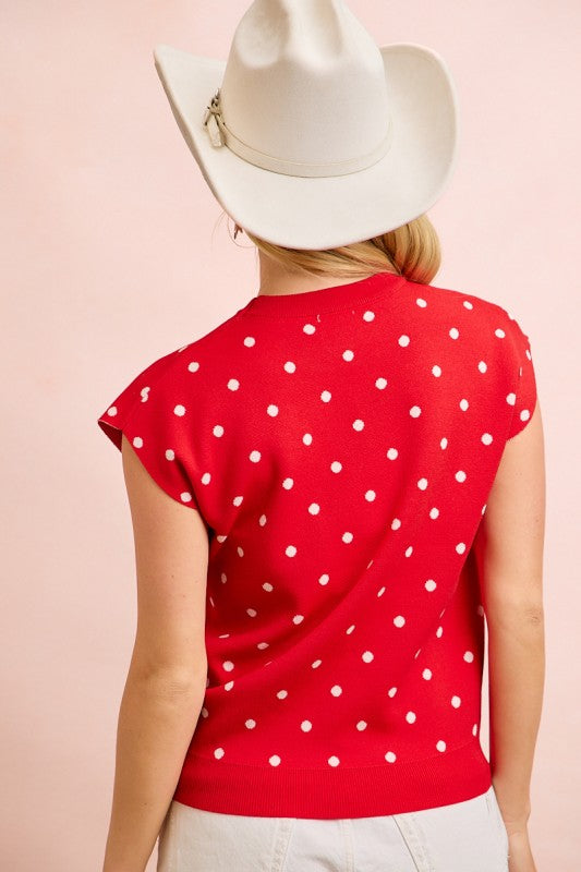 Red USA Polka Dot Top