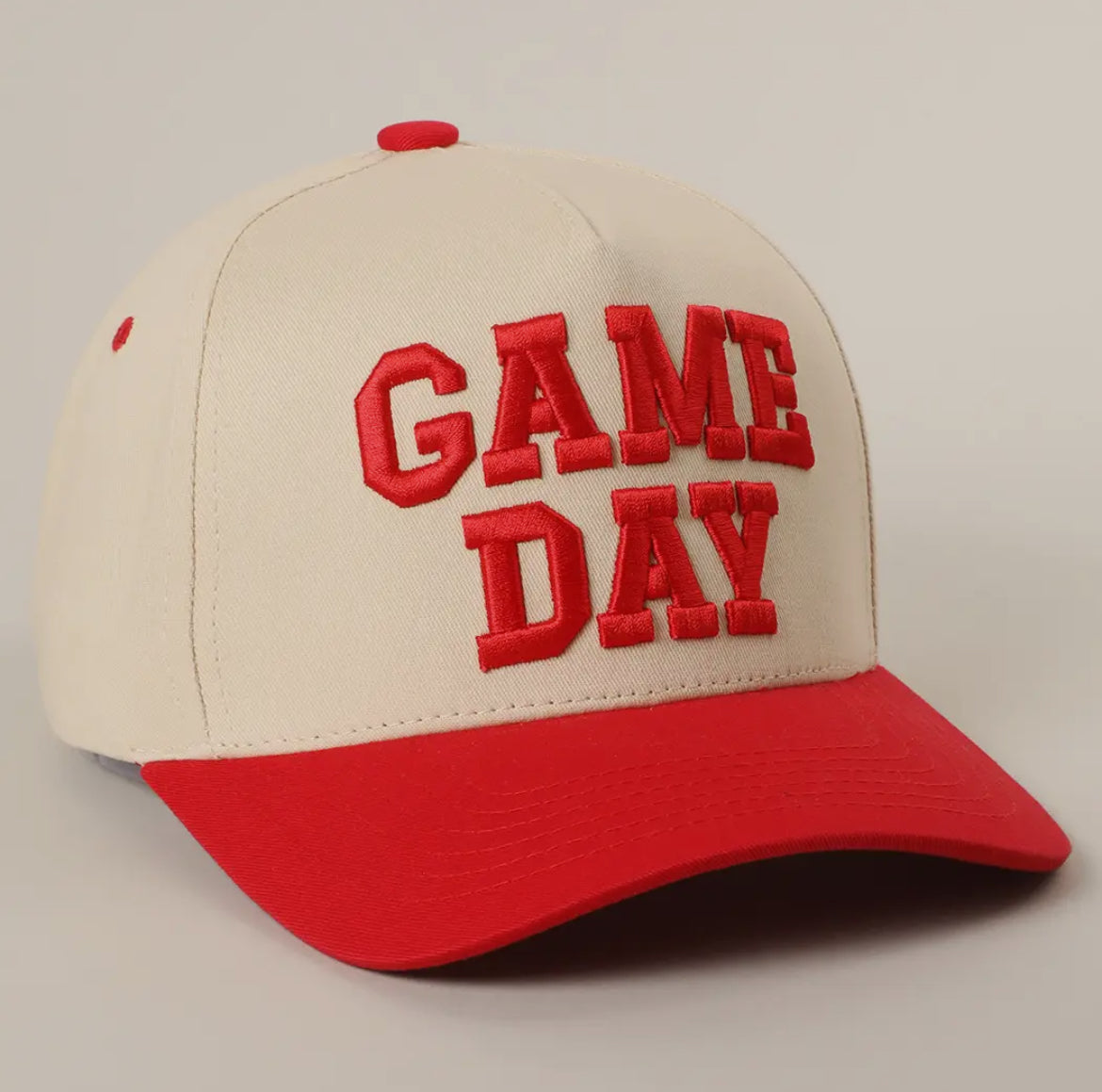 Red Game Day Embroidered Trucker Hat