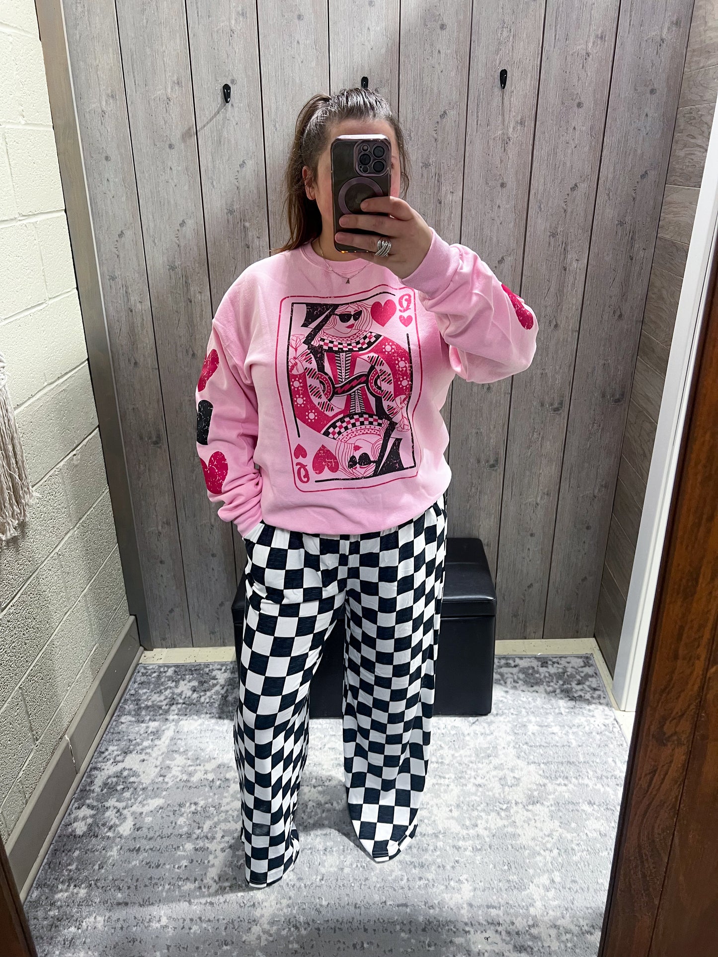 Black Checkered Lounge Pants