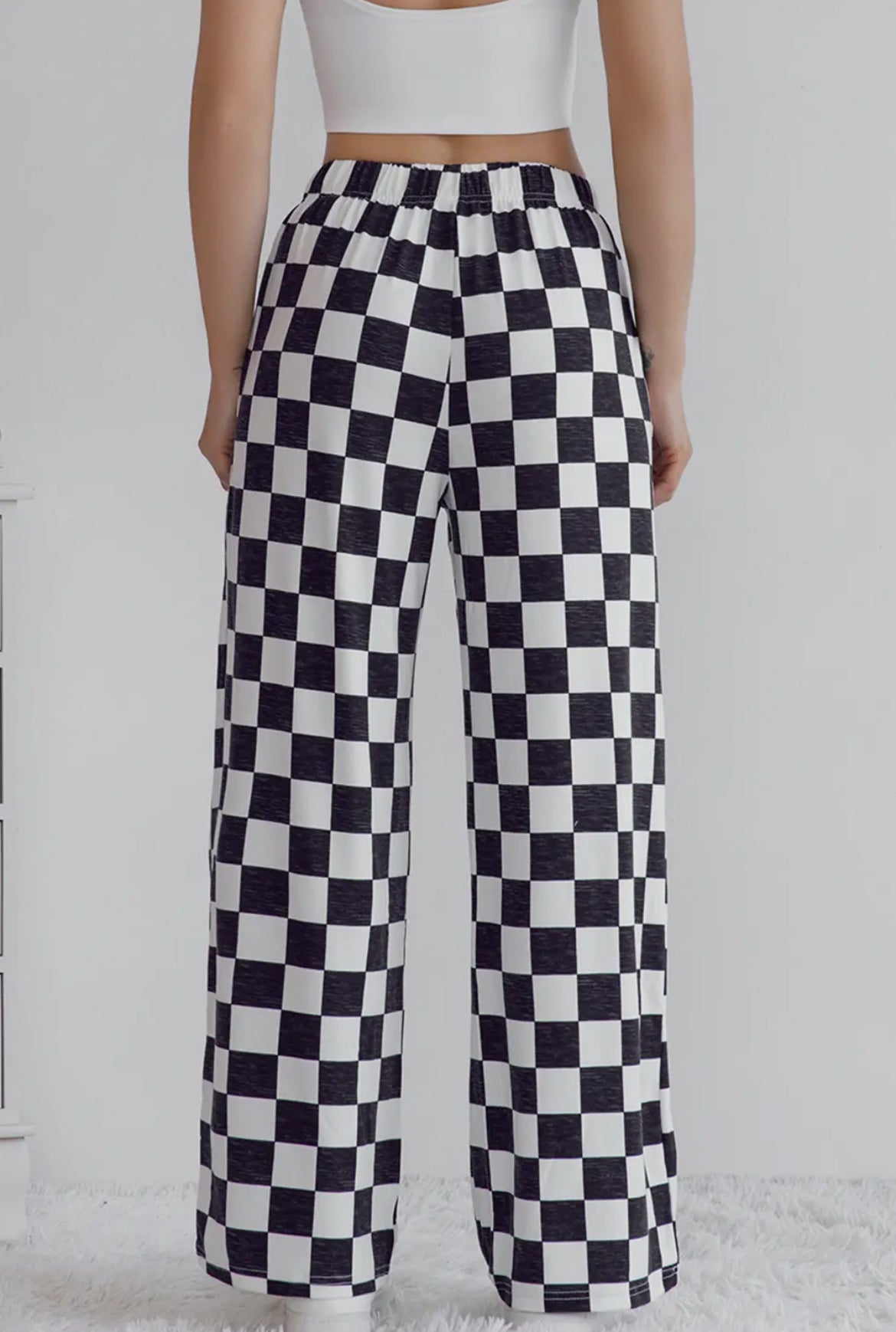 Black Checkered Lounge Pants