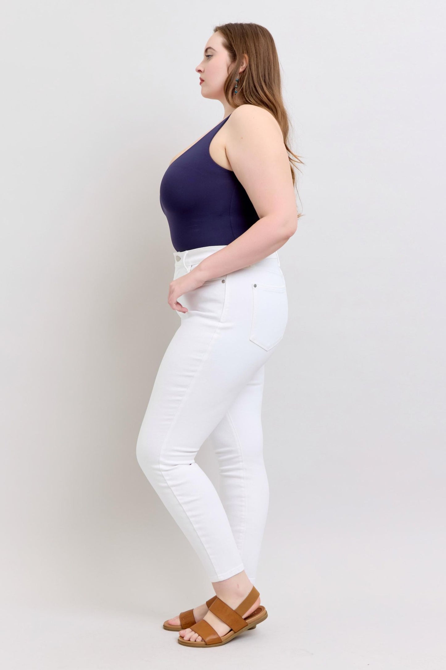 Judy Blue Nicole White High-Rise Classic Skinny Jeans (JB 82661)