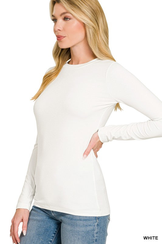 White Microfiber Long Sleeve