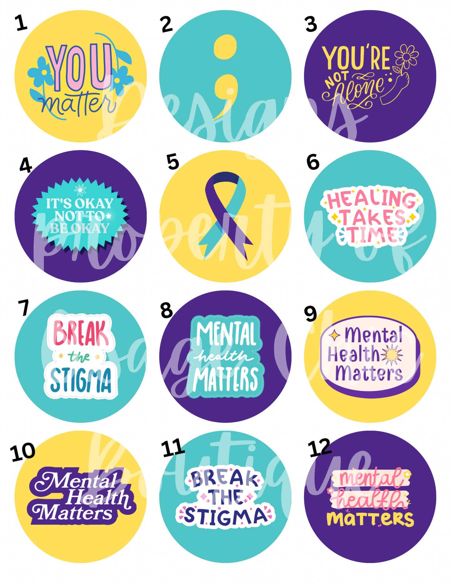 Mental Health Matters Button Pins