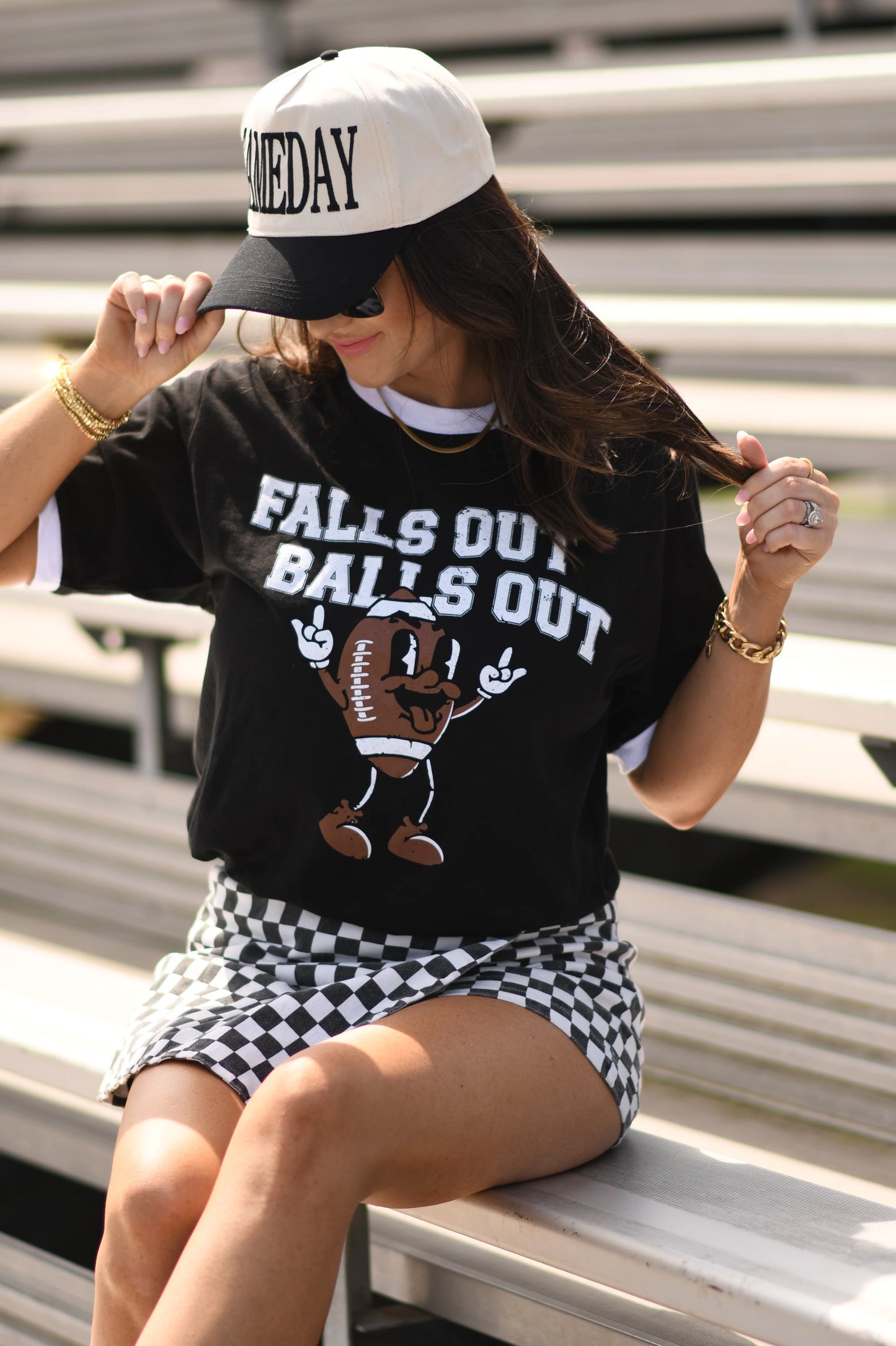 Falls Out Balls Out Ringer Tee