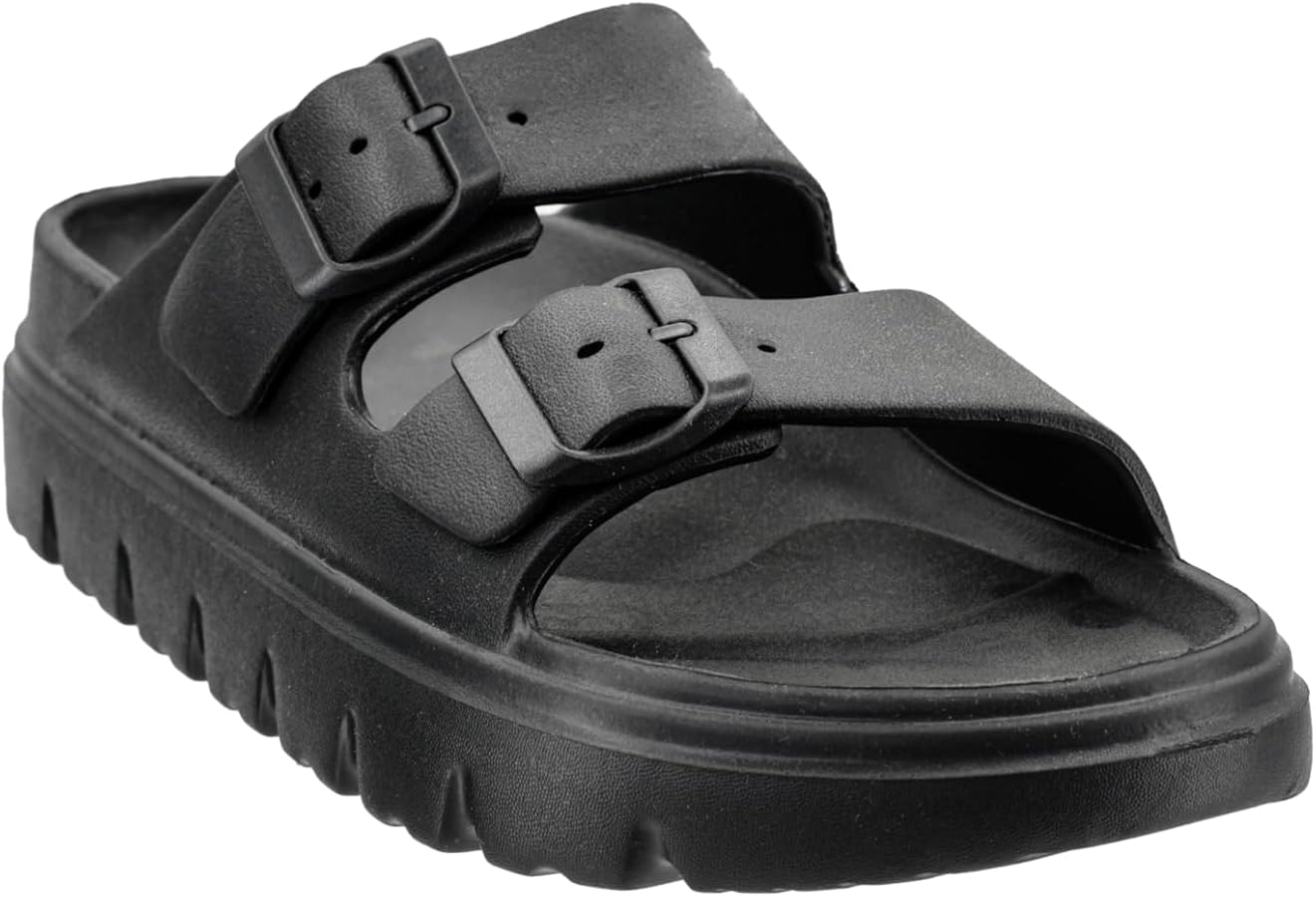 Corkys Cabana Black Rubber Platform Slides