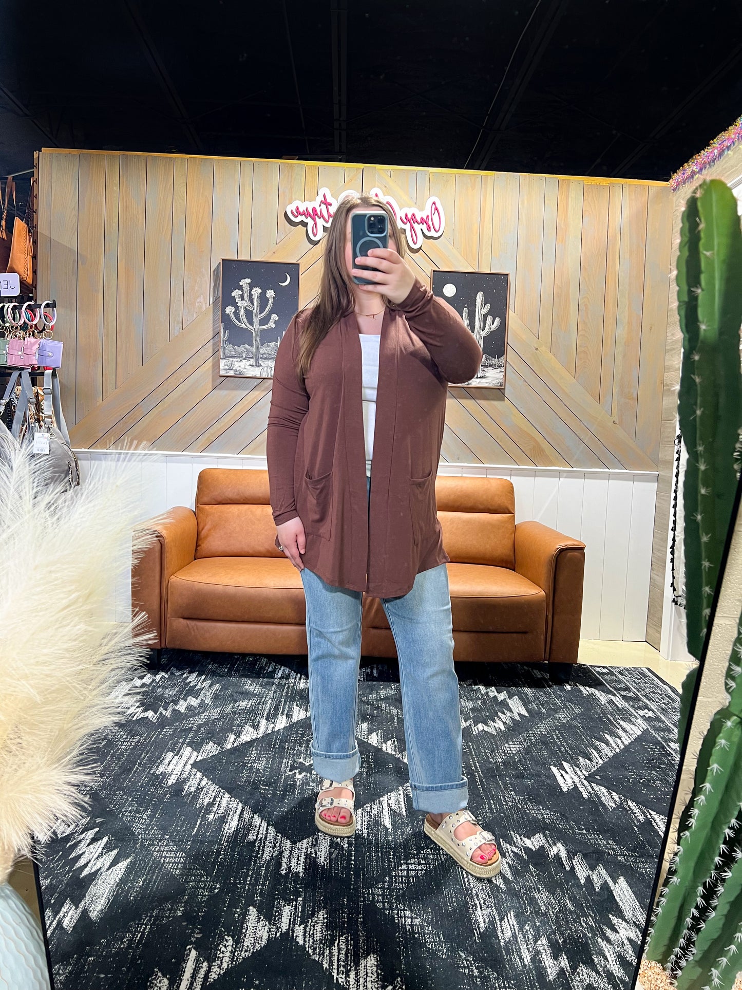 Brown Lightweight Slouchy Cardigan